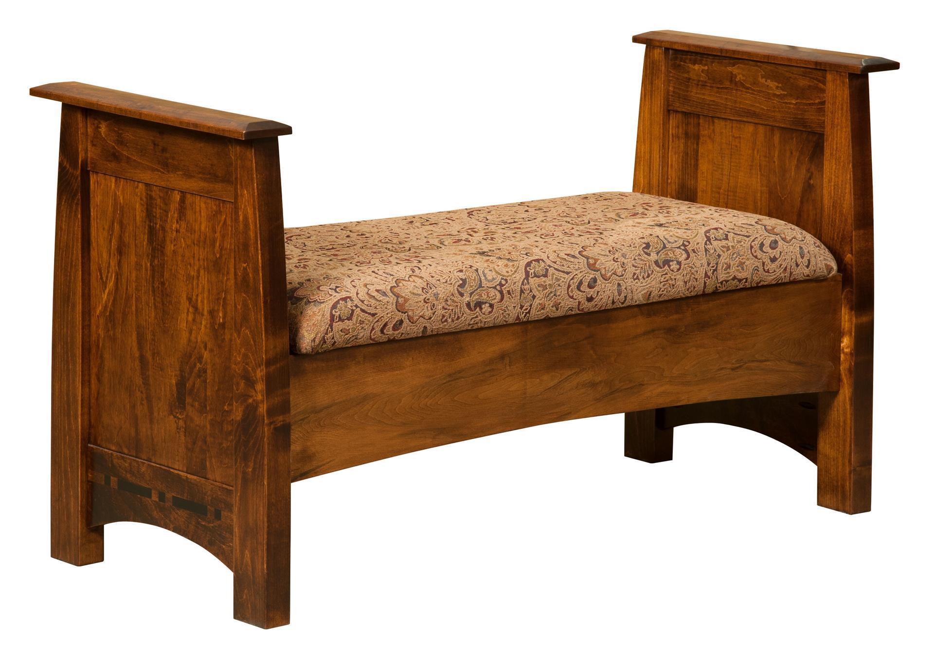Mission Storage Bench with Cushion Seat - Tall Wooden Sides