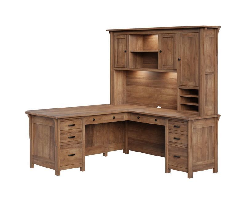 Solid Wood Corner Desk from DutchCrafters Amish Furniture