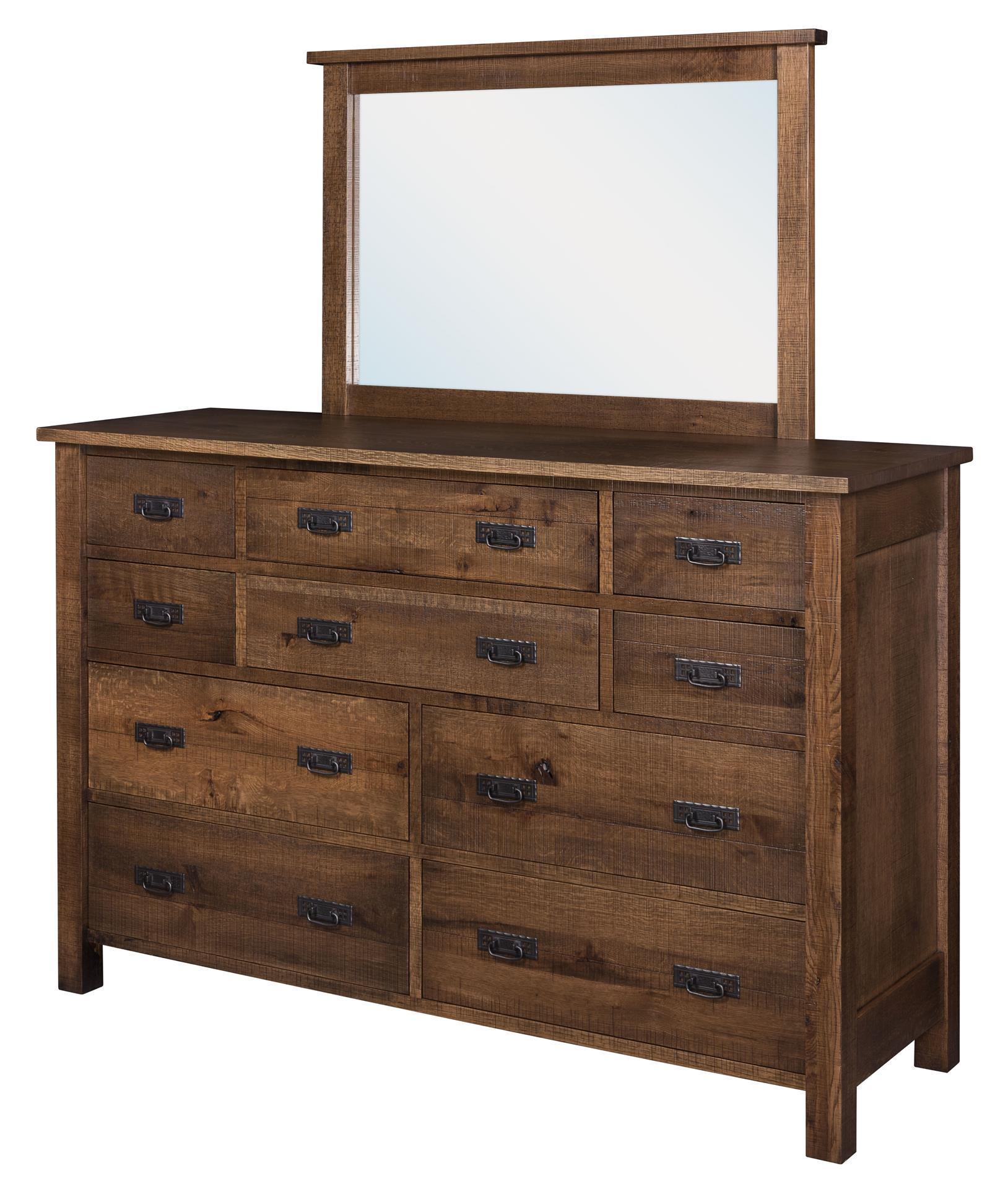 Amish Toledo 10-Drawer Dresser with Optional Mirror from