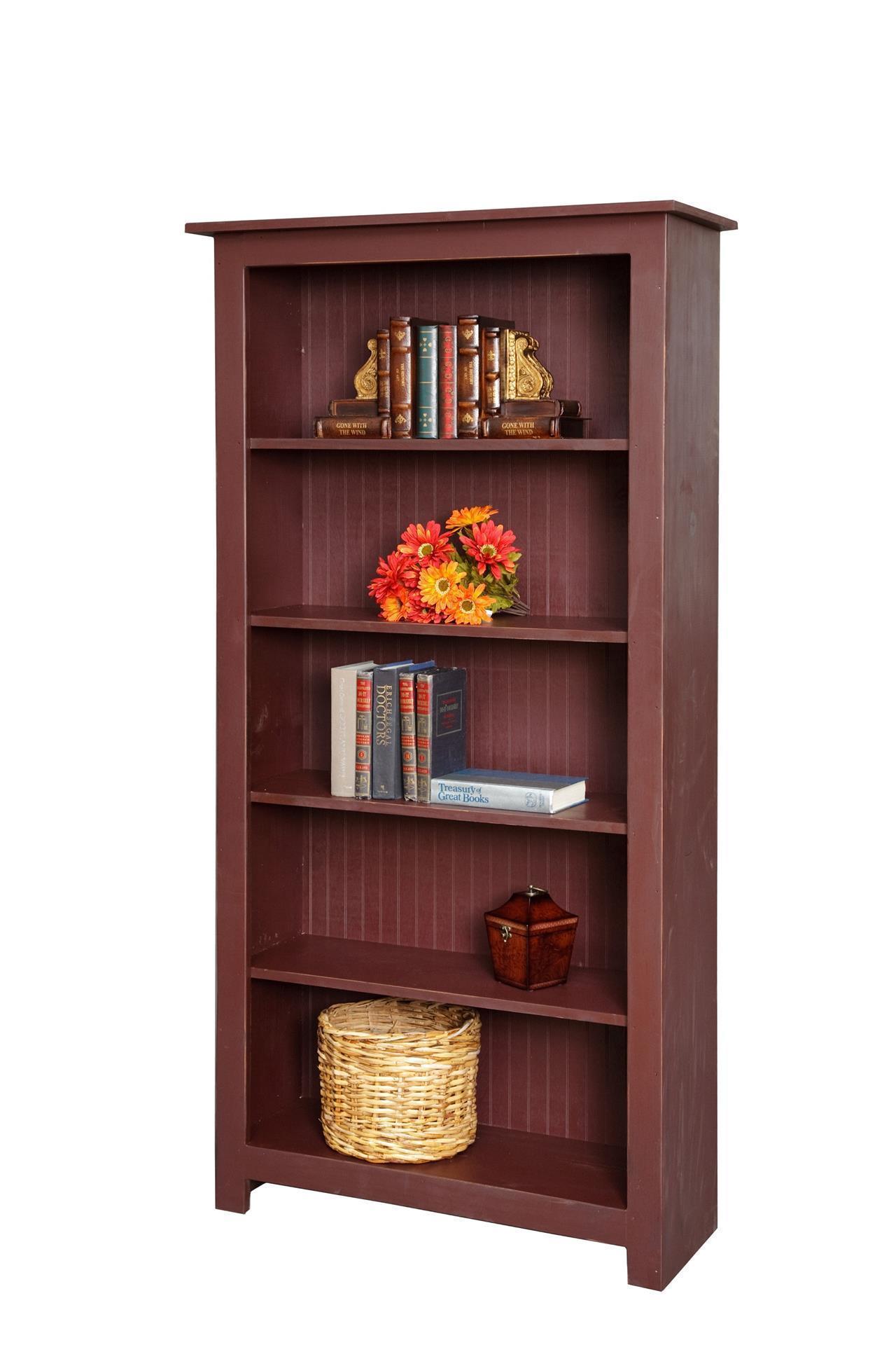 6' Solid Pine Wood Bookcase from DutchCrafters Amish Furniture
