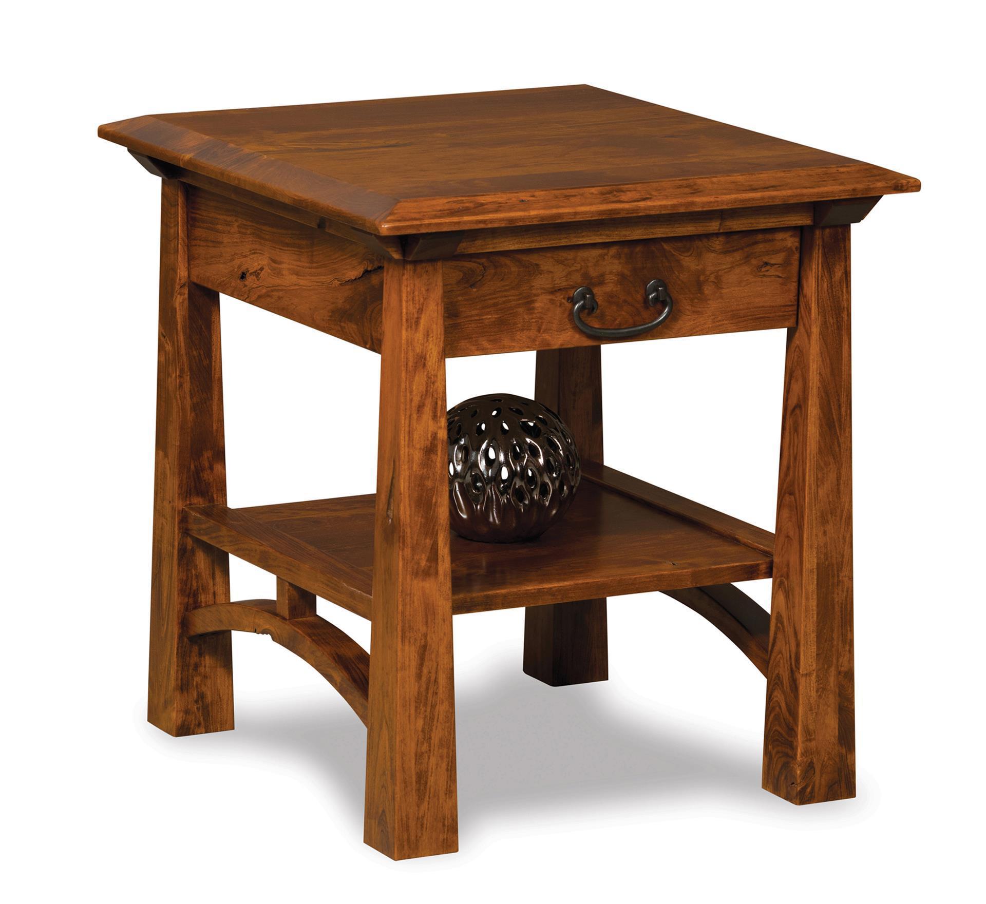 Rustic Cherry Wood End Table from DutchCrafters Amish Furniture