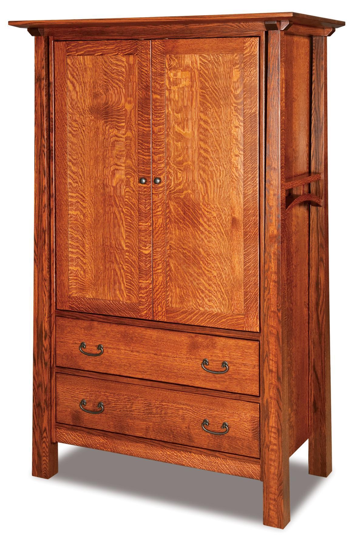 Custom Solid Wood Mission Armoire from DutchCrafters Amish Furniture