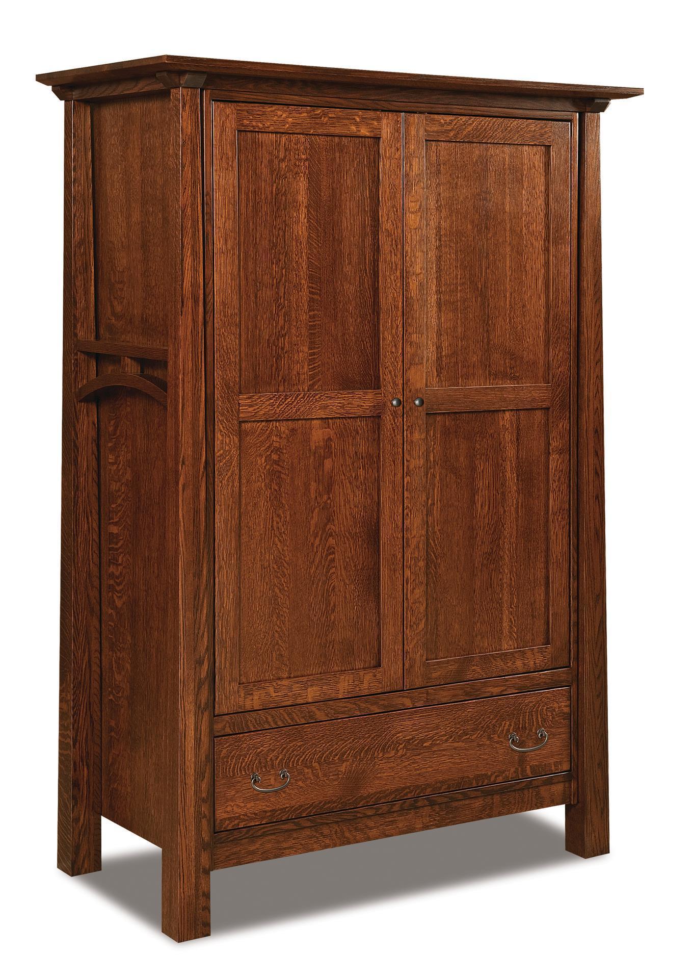 Hardwood Mission Wardrobe Armoire from DutchCrafters Amish Furniture
