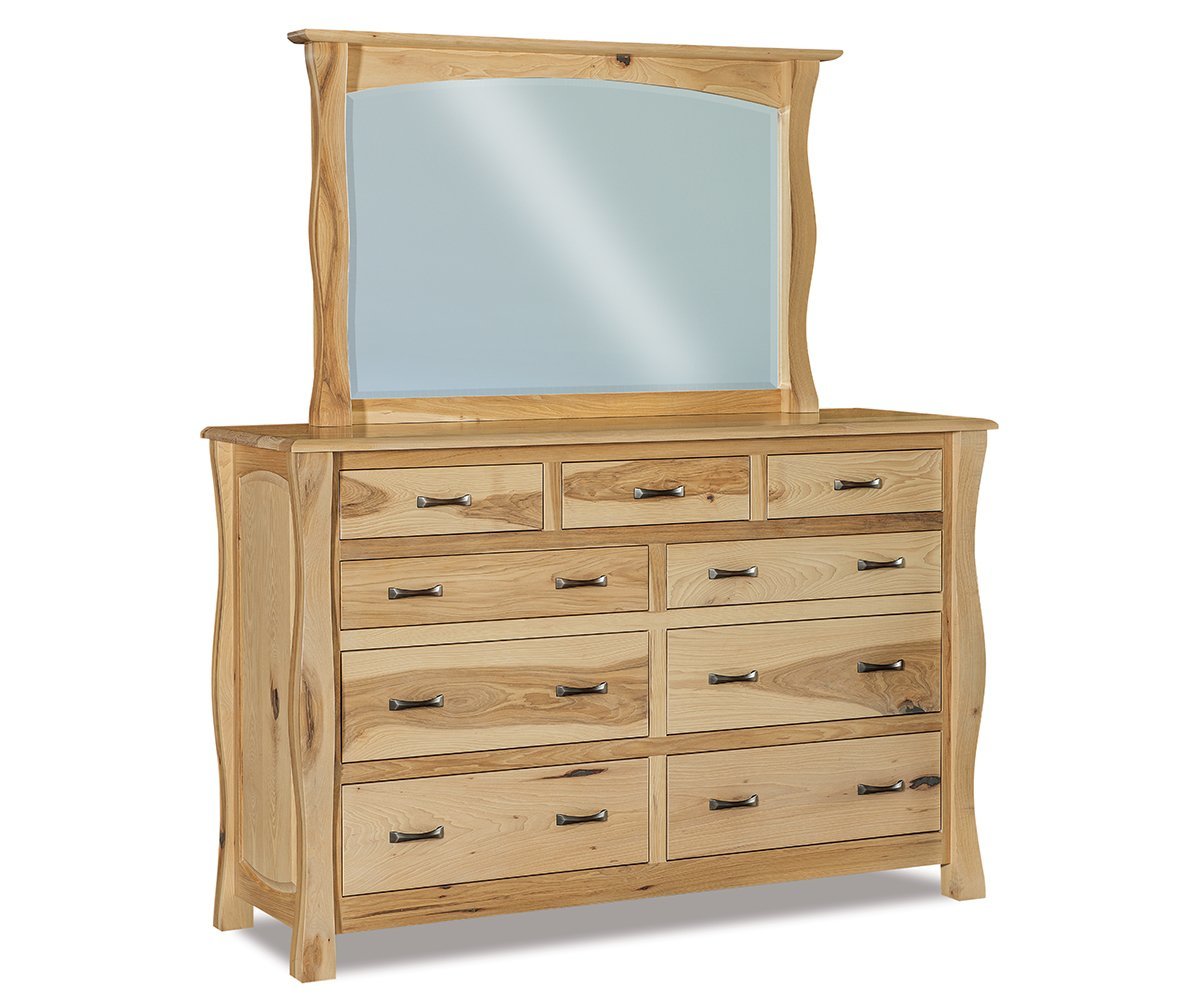 Amish Samuel Large Nine Drawer Dresser with Optional Mirror