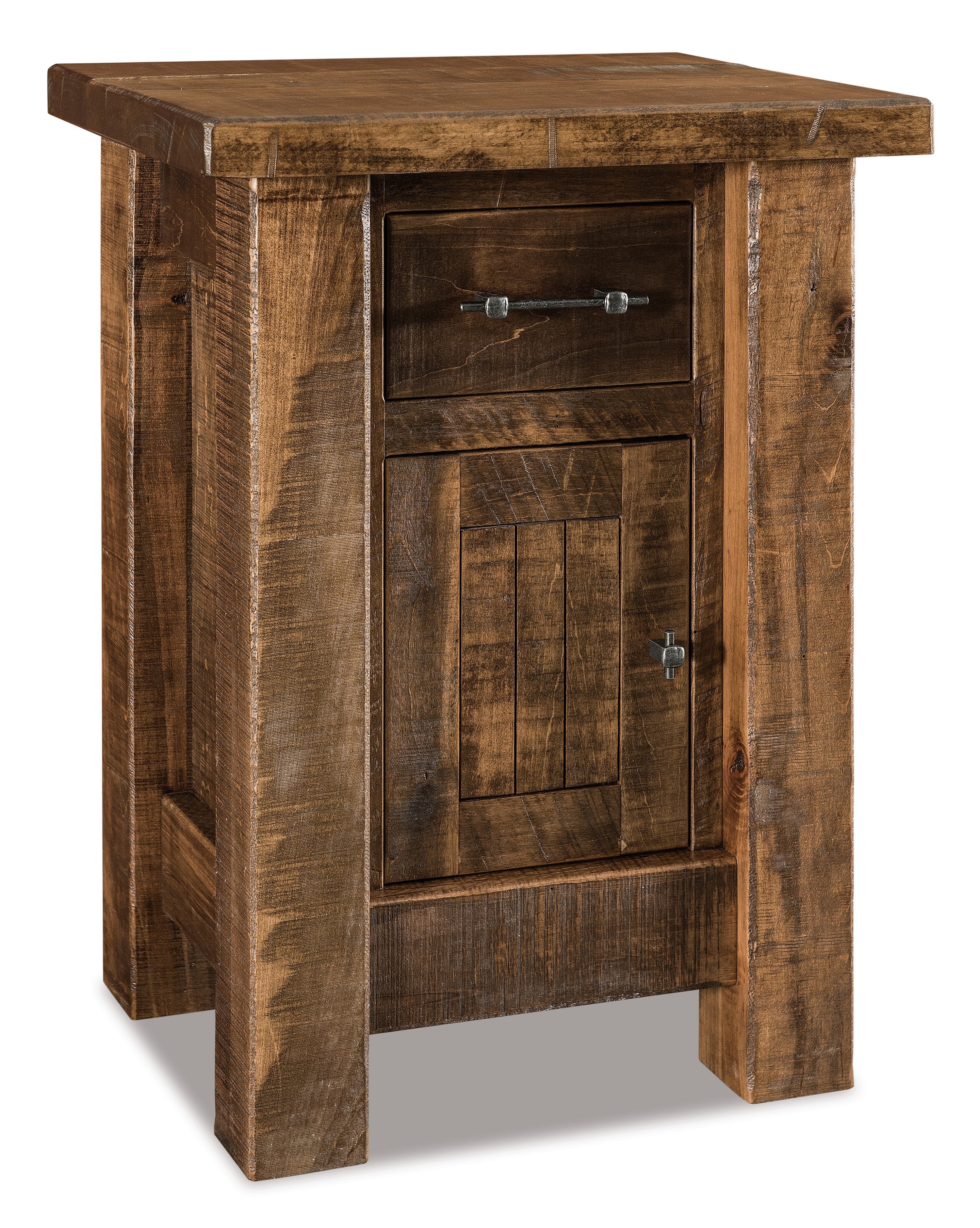 Rustic Wood Nightstand Cabinet with Drawer from DutchCrafters Amish