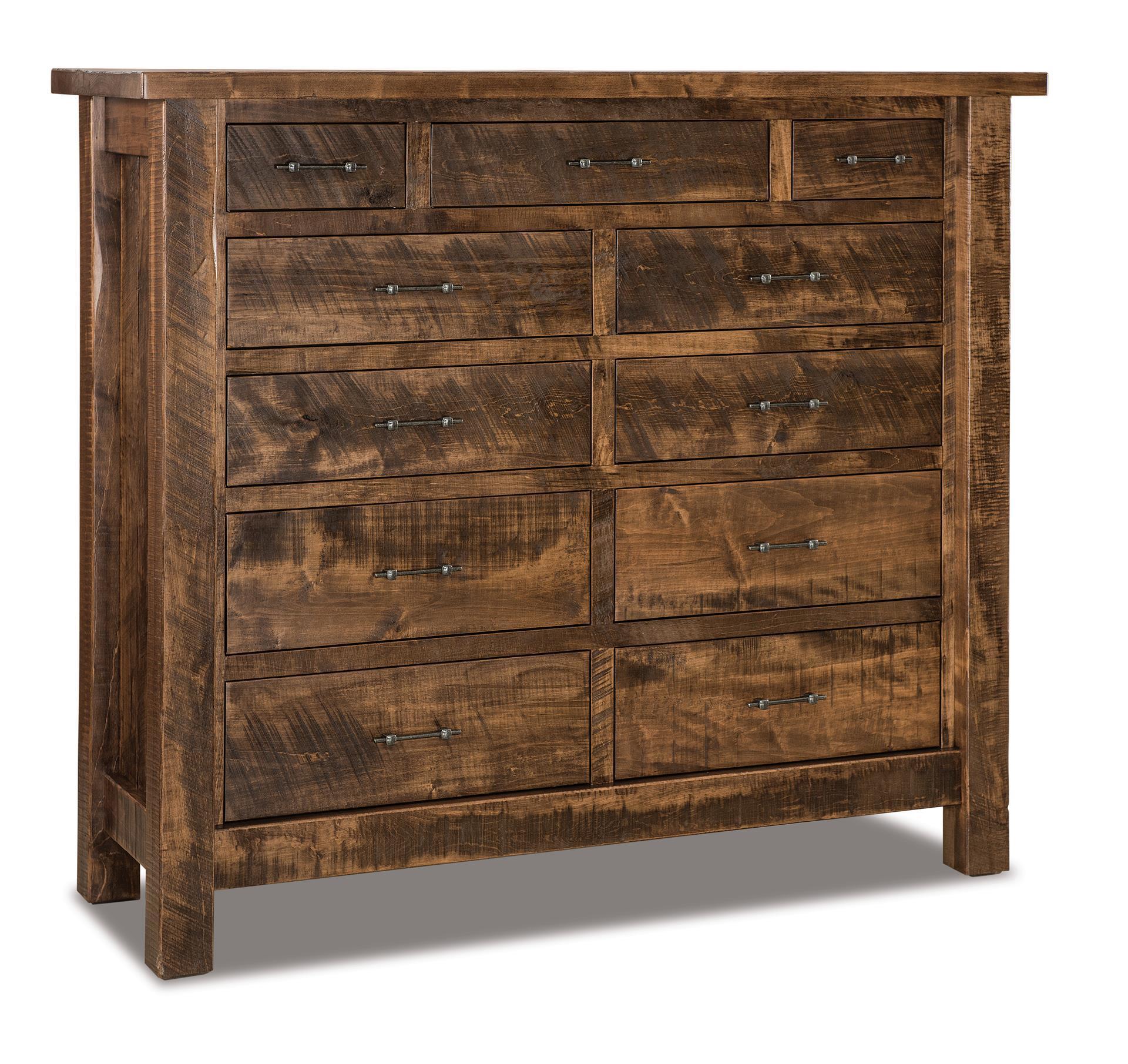 Rustic Wood 11-Drawer Double Chest of Drawers from