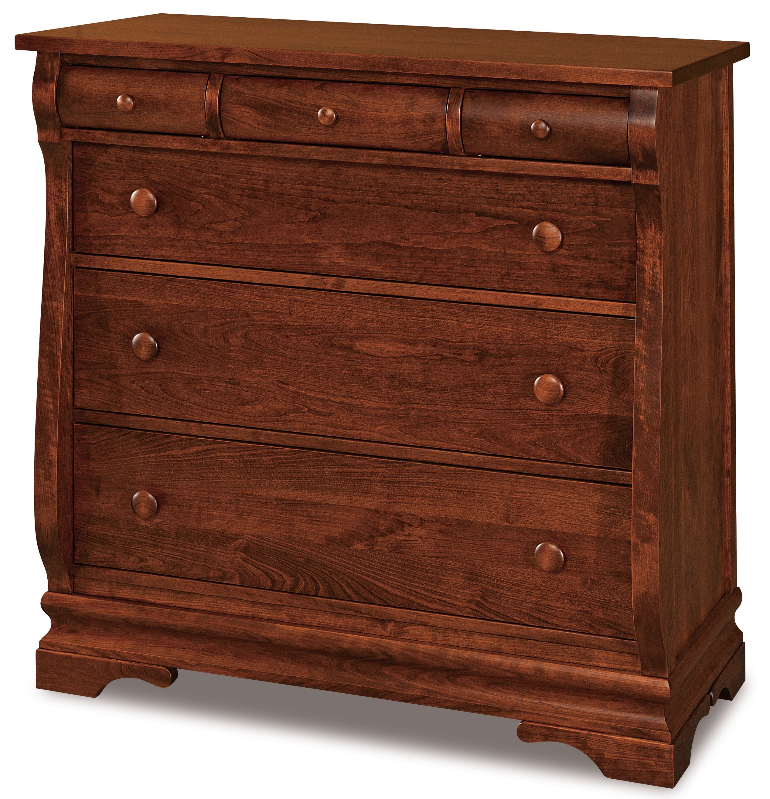 Edna Sleigh Small Chest of Drawers from DutchCrafters Amish Furniture