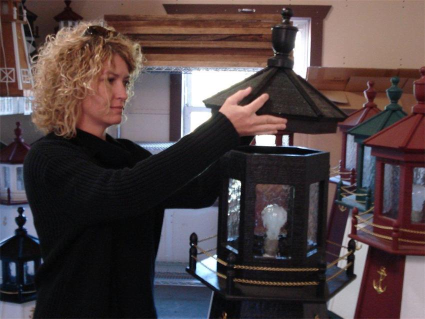 West Quoddy Wooden Garden Lighthouse by Dutchcrafters Amish Furniture