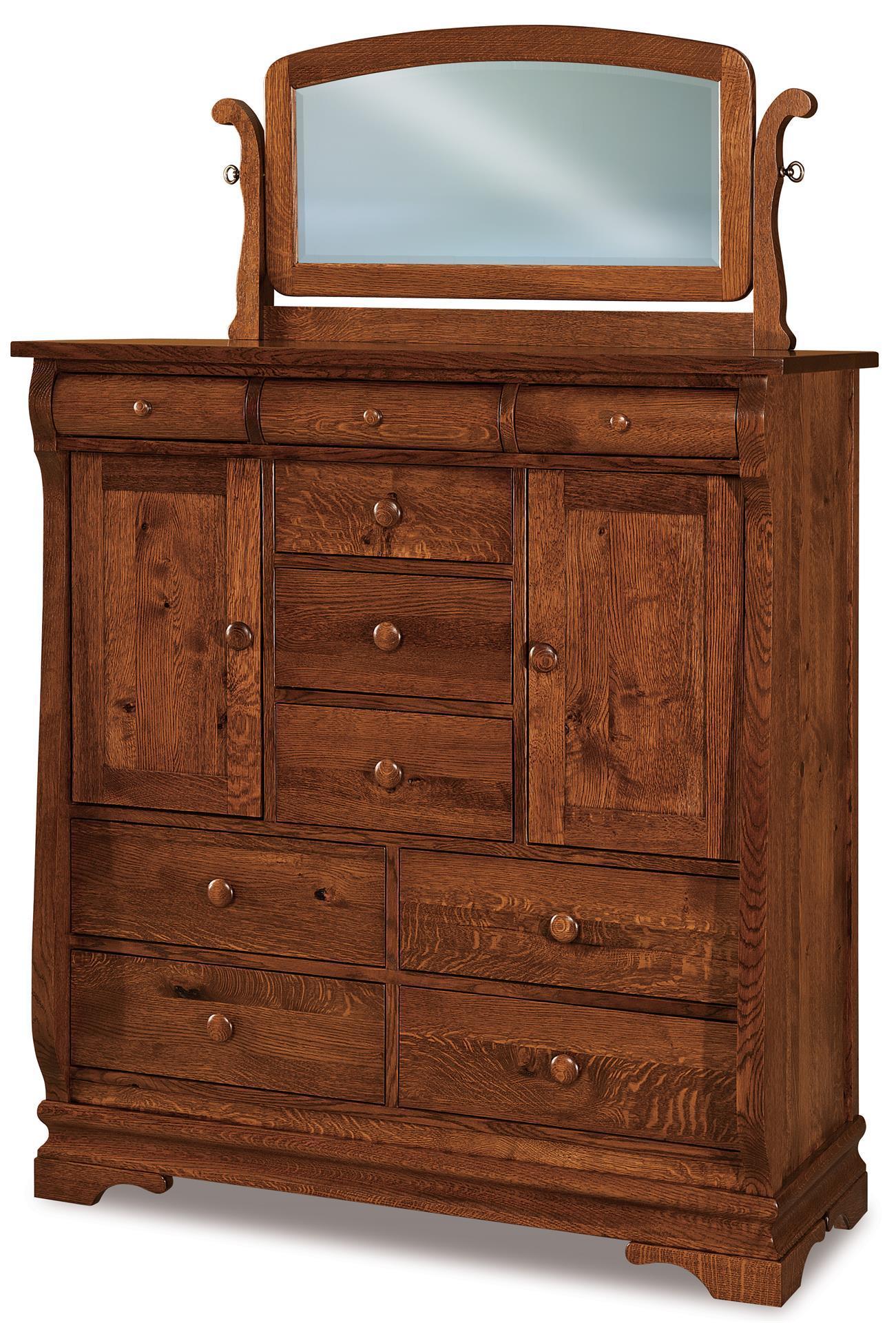 Edna Sleigh His and Hers Chest of Drawers from DutchCrafters Amish