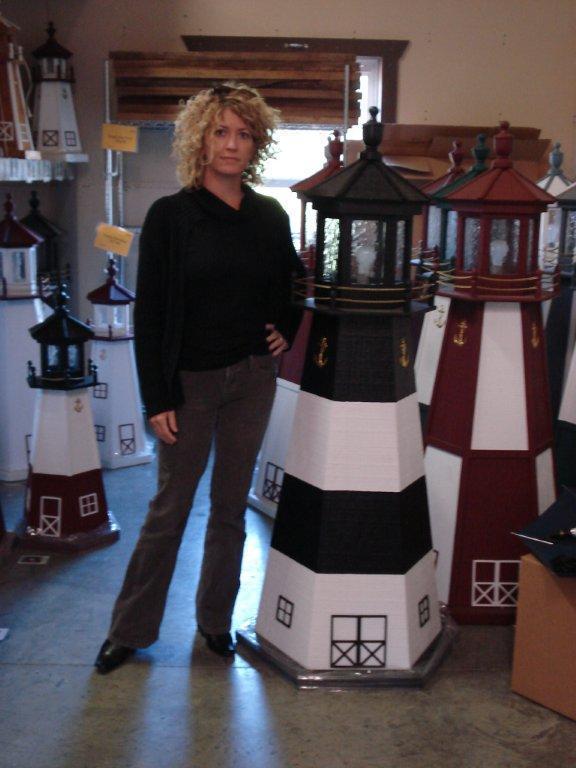 Cape Lookout Wooden Garden Lighthouse by Dutchcrafters Amish Furniture