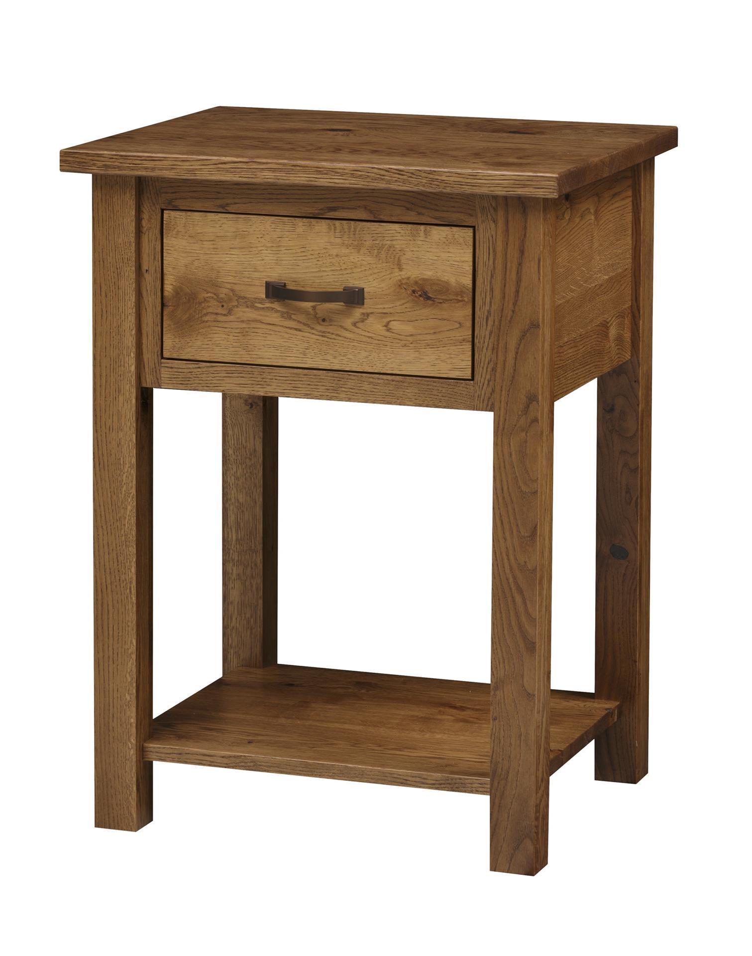 Pike Mission Solid Wood 1-Drawer Table Night Stand from