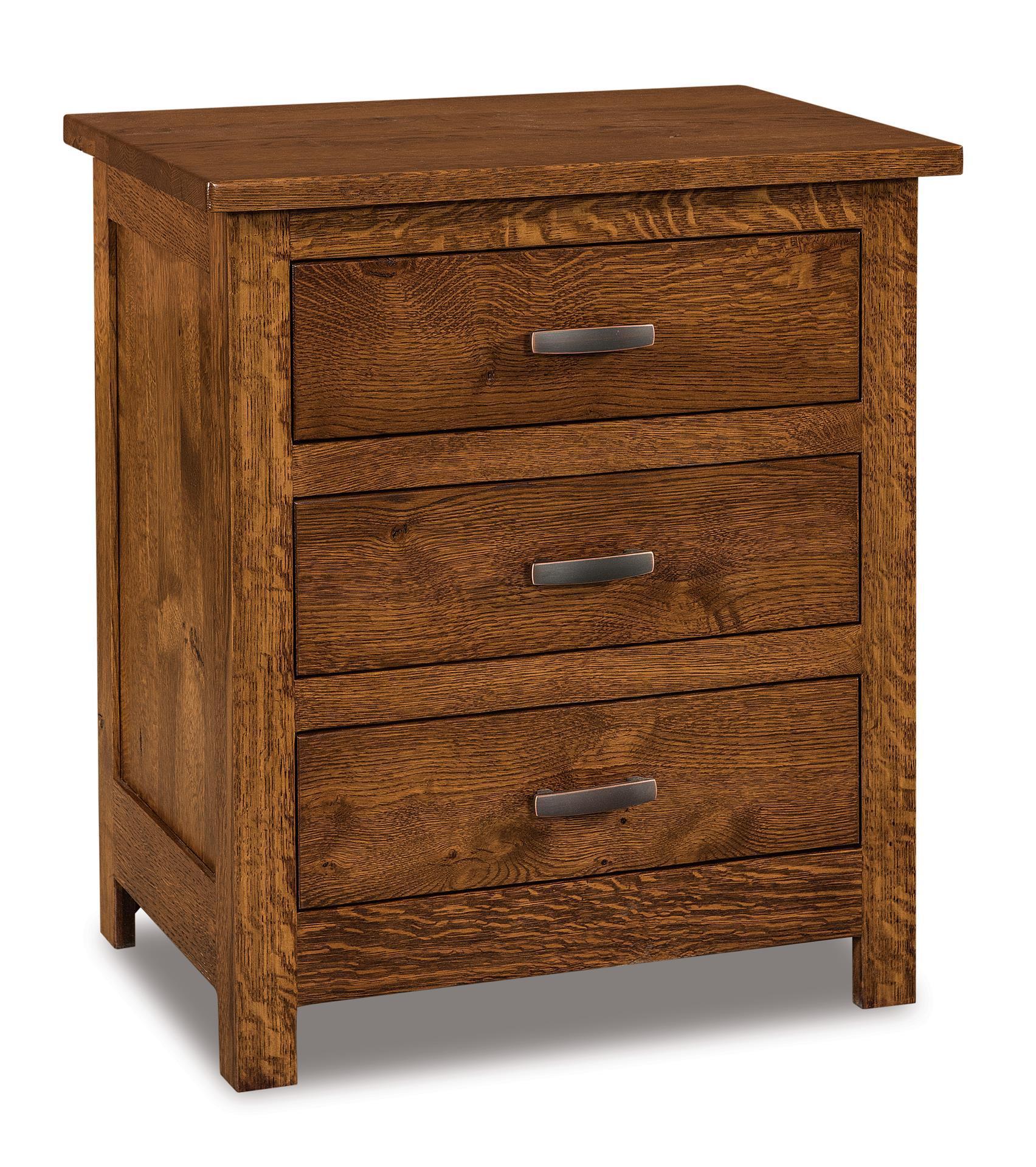 Flush Mission Three Drawer Nightstand 29" High from DutchCrafters