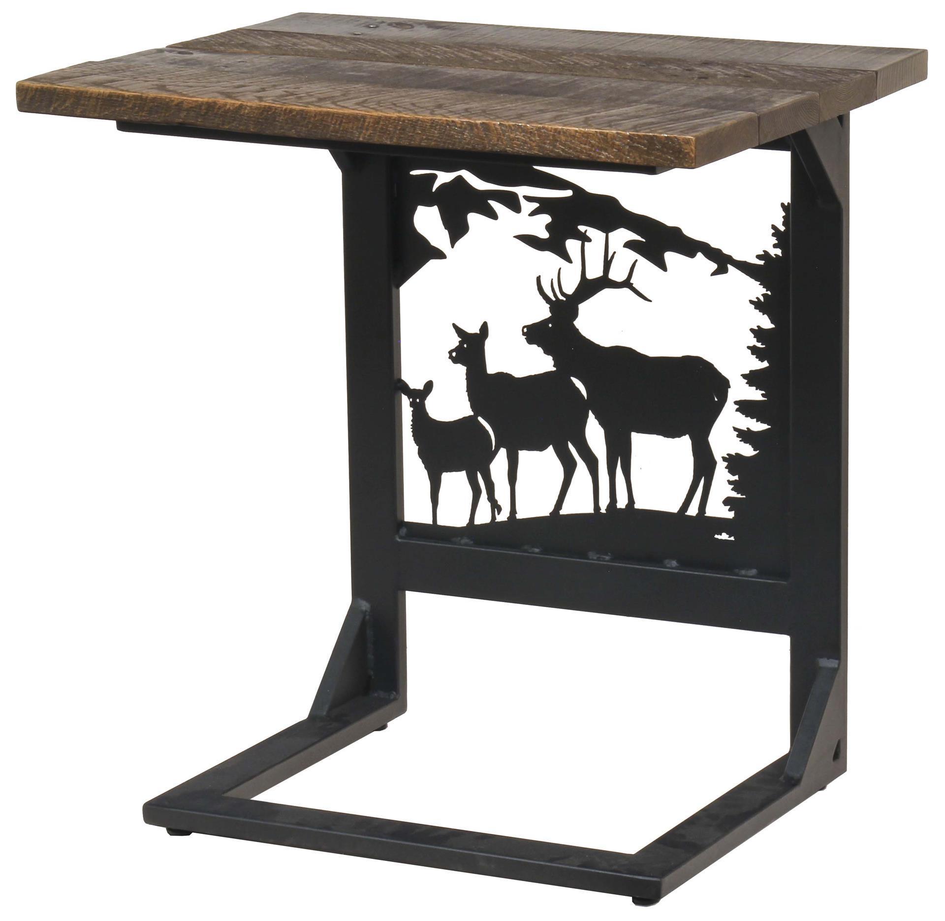 Wide Rustic Sofa Server With Elk From DutchCrafters Amish Furniture