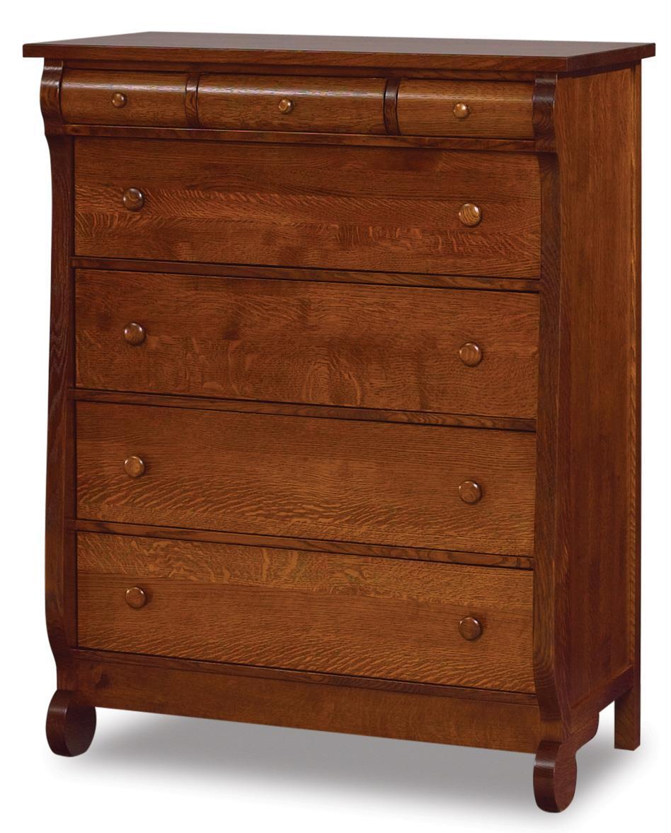 Lydia Classic Sleigh Seven Drawer Chest of Drawers |