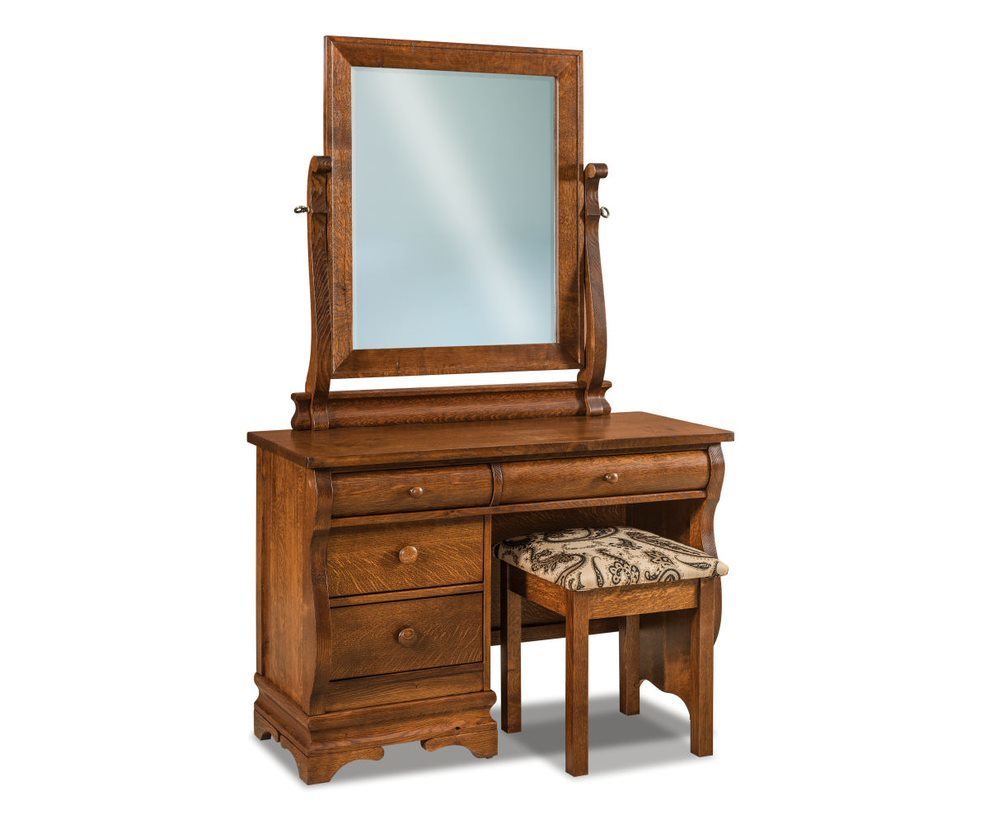 Lydia Classic Sleigh 4-Drawer Vanity Dressing Table from