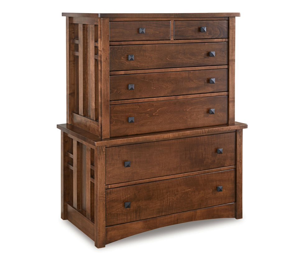 Mission Seven Drawer Chest on Chest of Drawers from