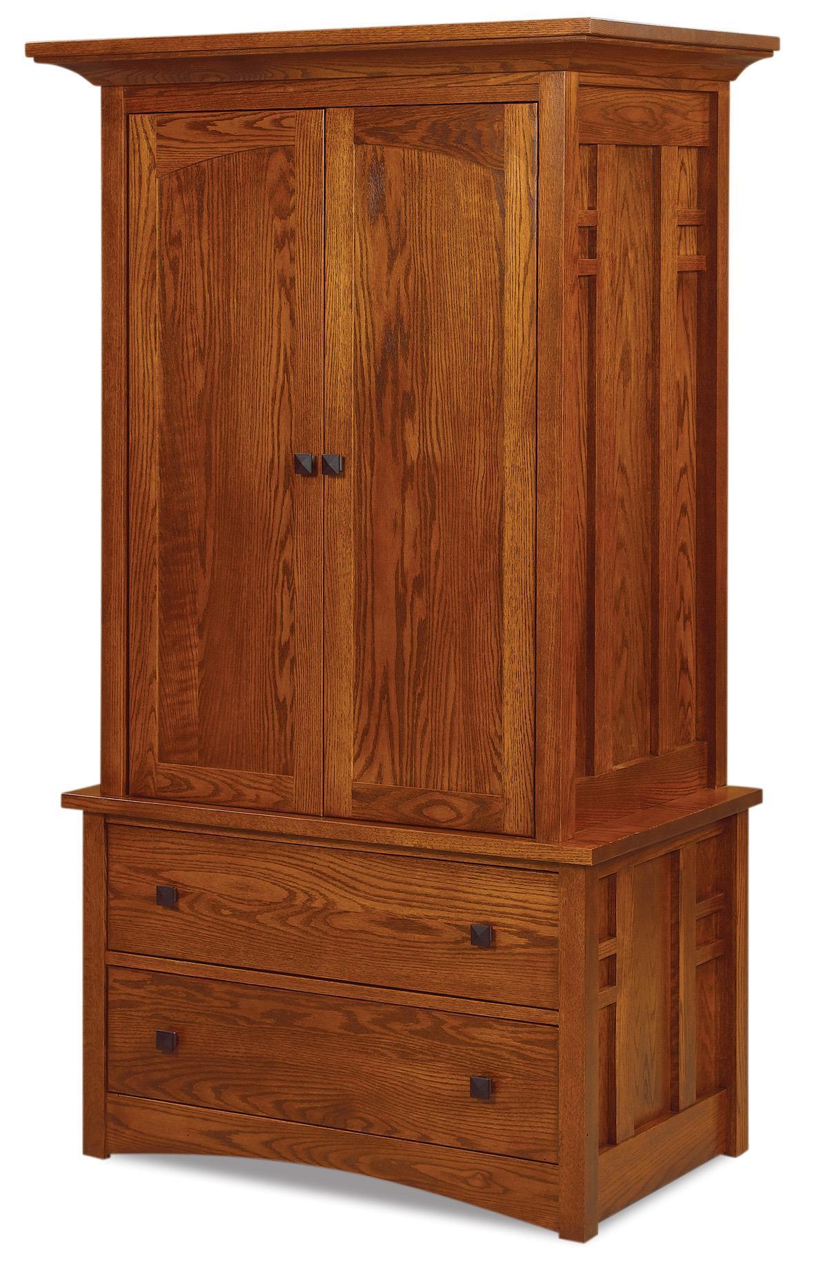 Custom Hardwood Mission Armoire from DutchCrafters Amish Furniture