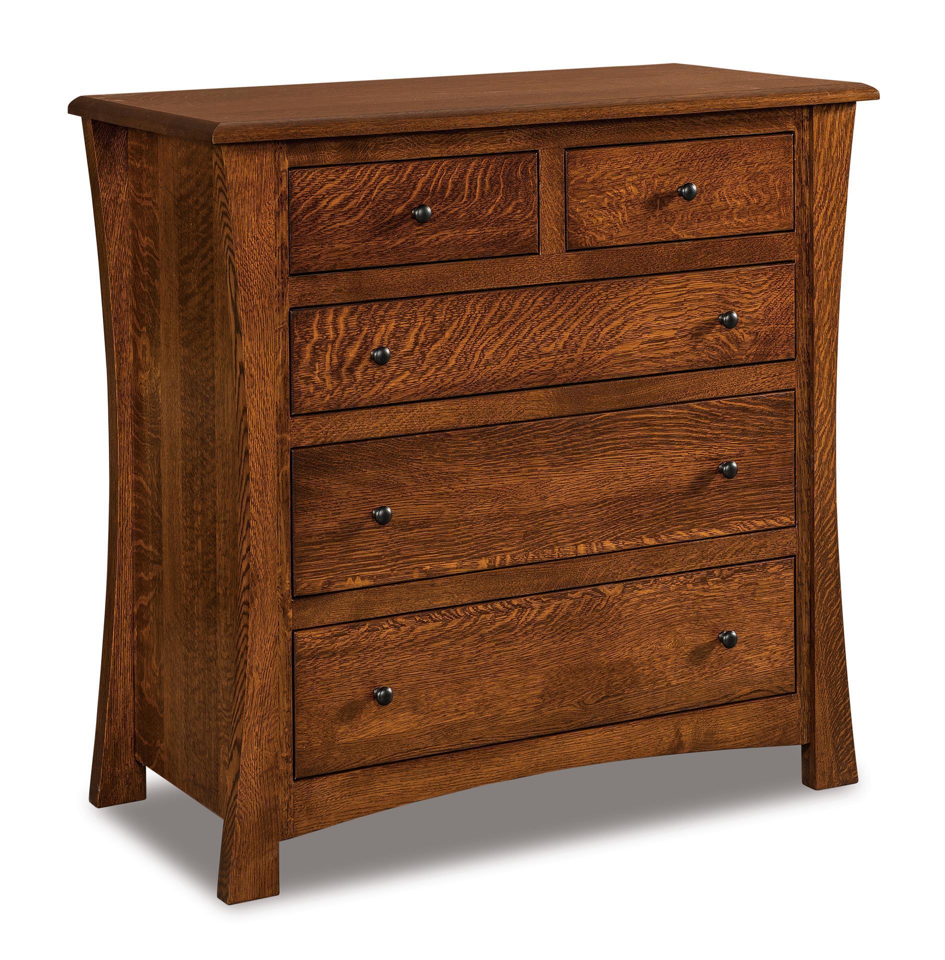 Oak Wood 5-Drawer Chest of Drawers from DutchCrafters Amish Furniture