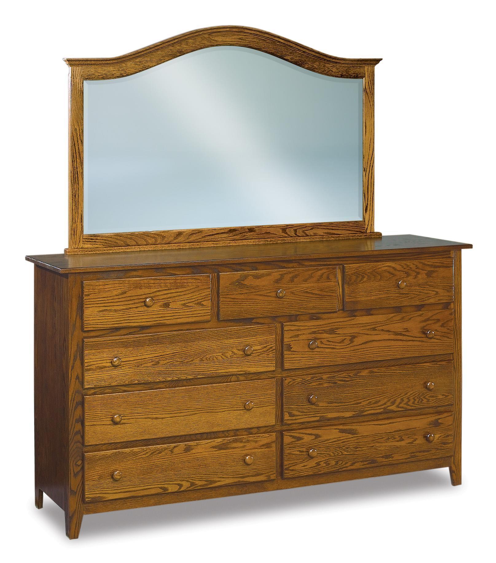 Shaker 72" Nine Drawer Dresser with Optional Mirror from