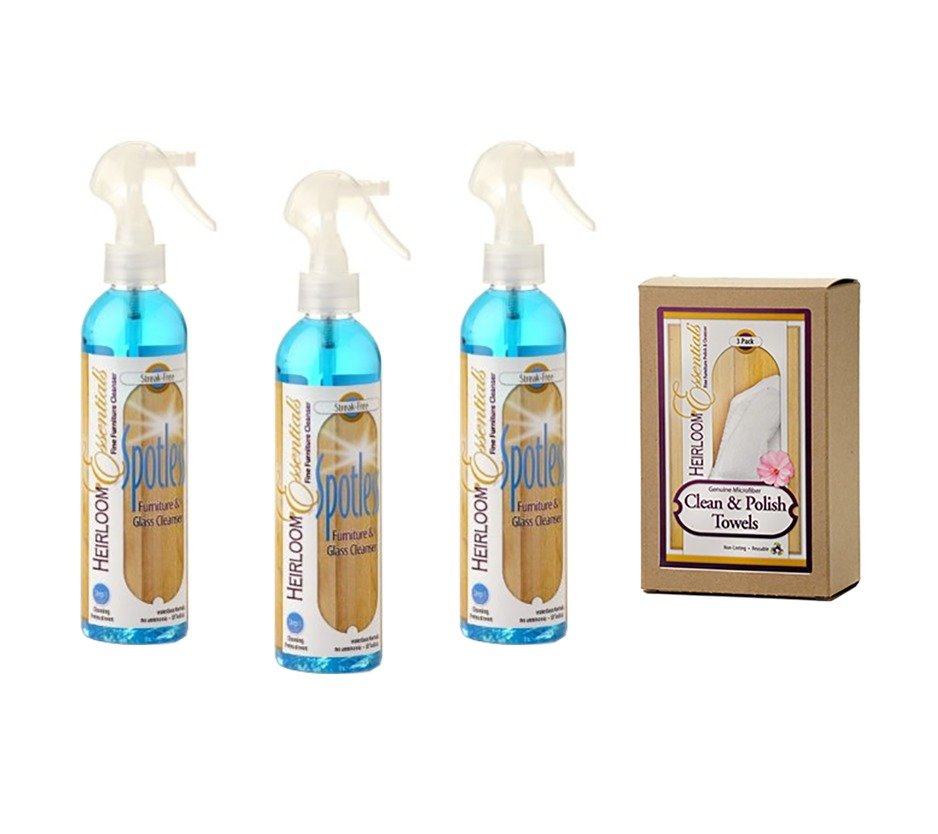 Heirloom Spotless Furniture & Glass Cleaner - 3-Pack With Cleaning