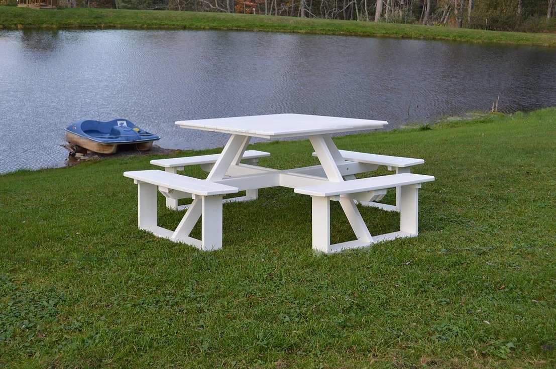 Poly 44" Square Picnic Table from DutchCrafters Amish Furniture
