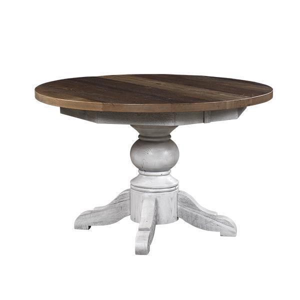 Reclaimed Barn Wood Single Pedestal Table from DutchCrafters Amish