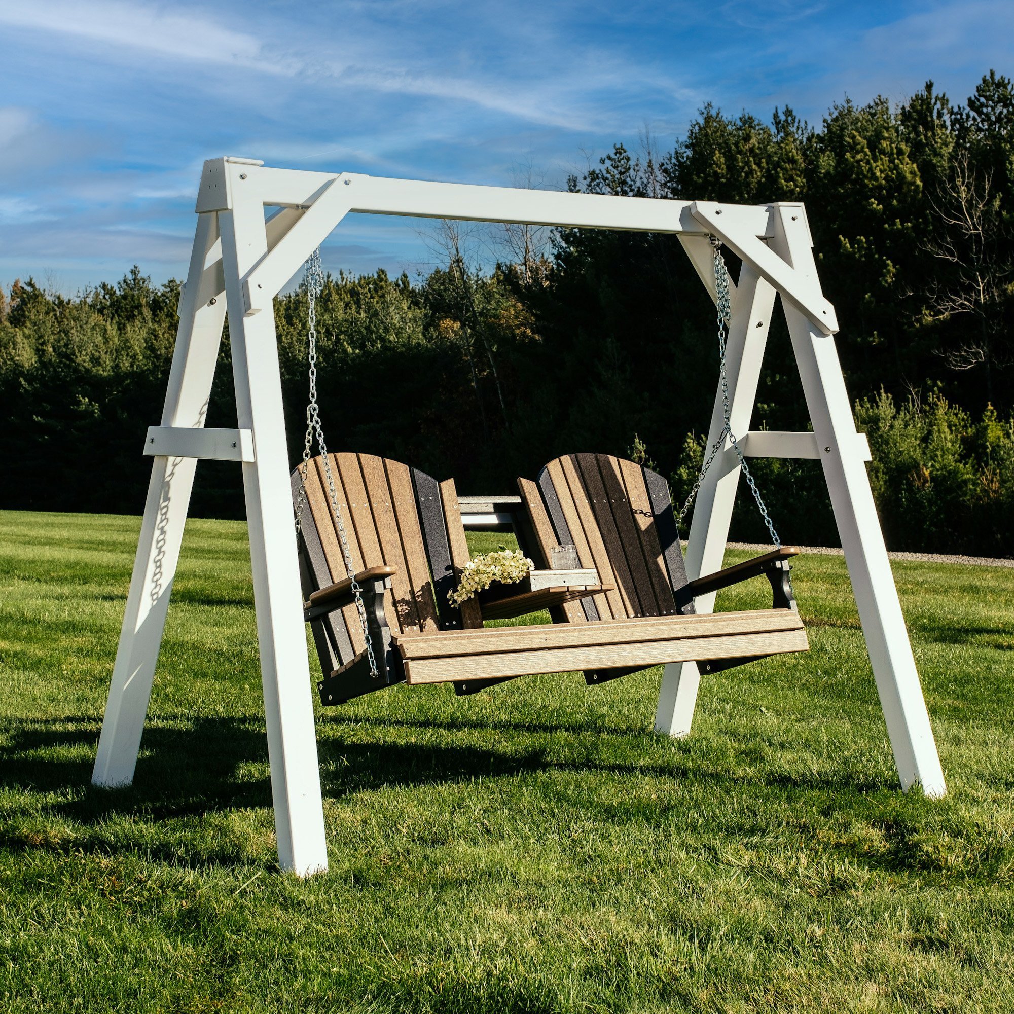 LuxCraft A-Frame Vinyl Swing Stand for 5-6' Swings | DutchCrafters