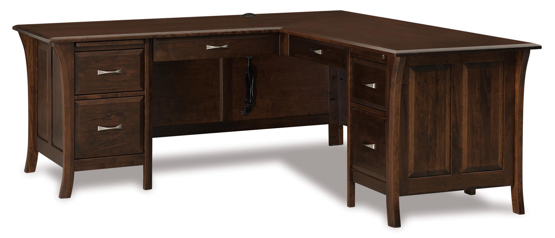 Genesis L Desk with Optional Hutch Top from DutchCrafters Amish