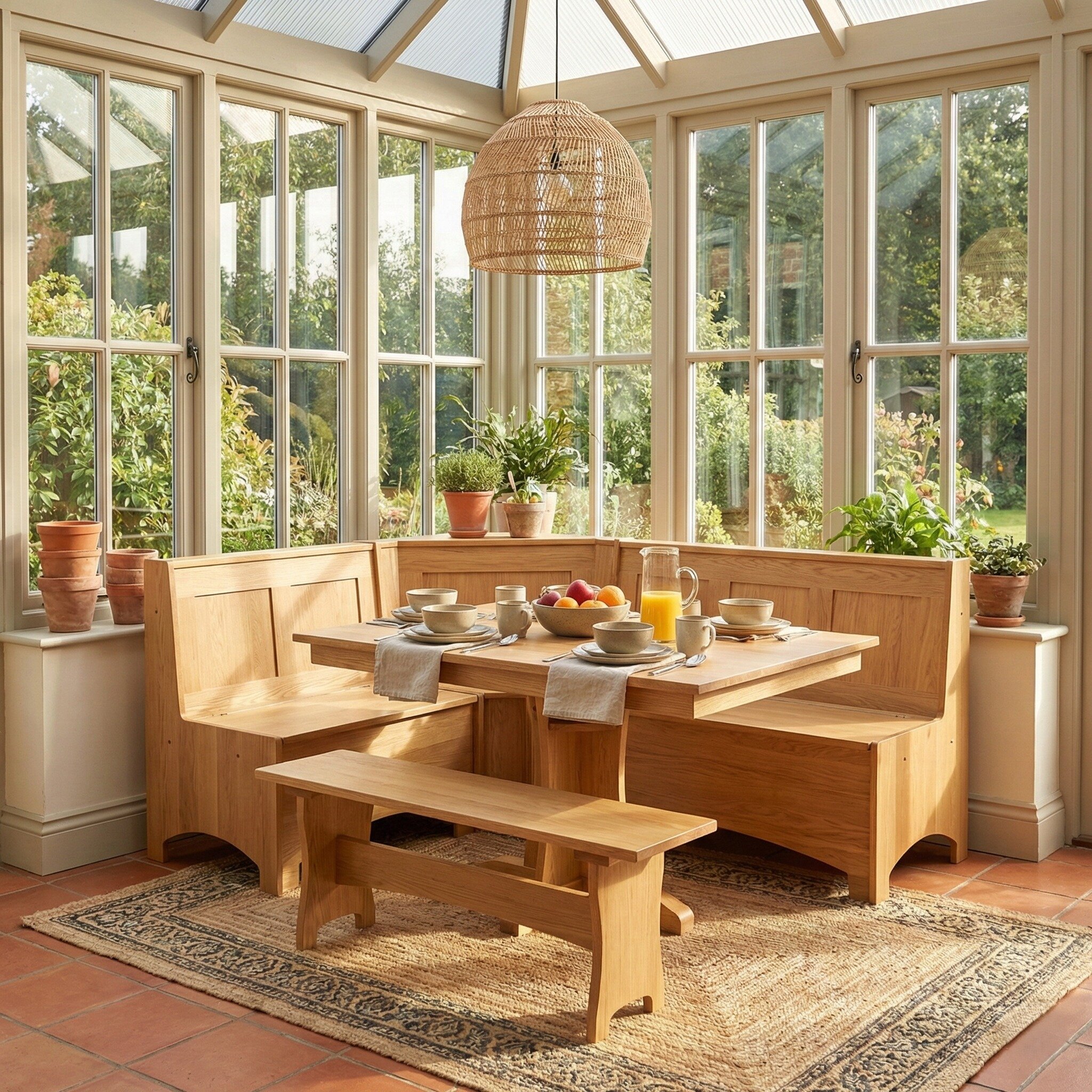 Solid Wood Dining Set for Kitchen Corners | DutchCrafters