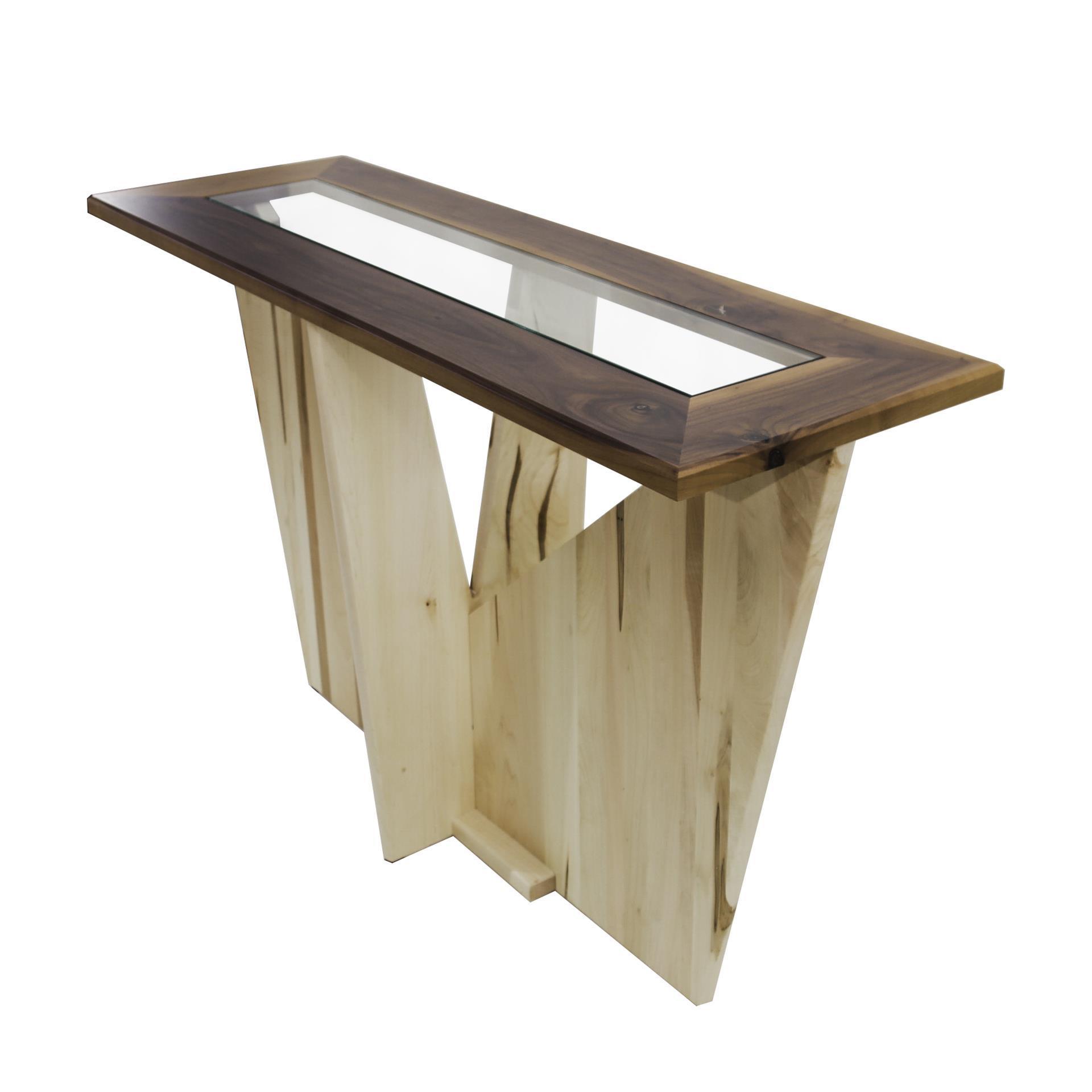 Solitaire Glass Top Sofa Table from DutchCrafters Amish Furniture