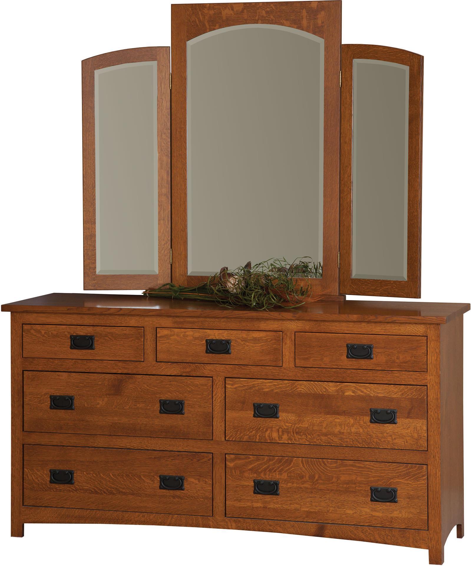 Woodland Mission 66" Dresser with Optional Tri-View Mirror from