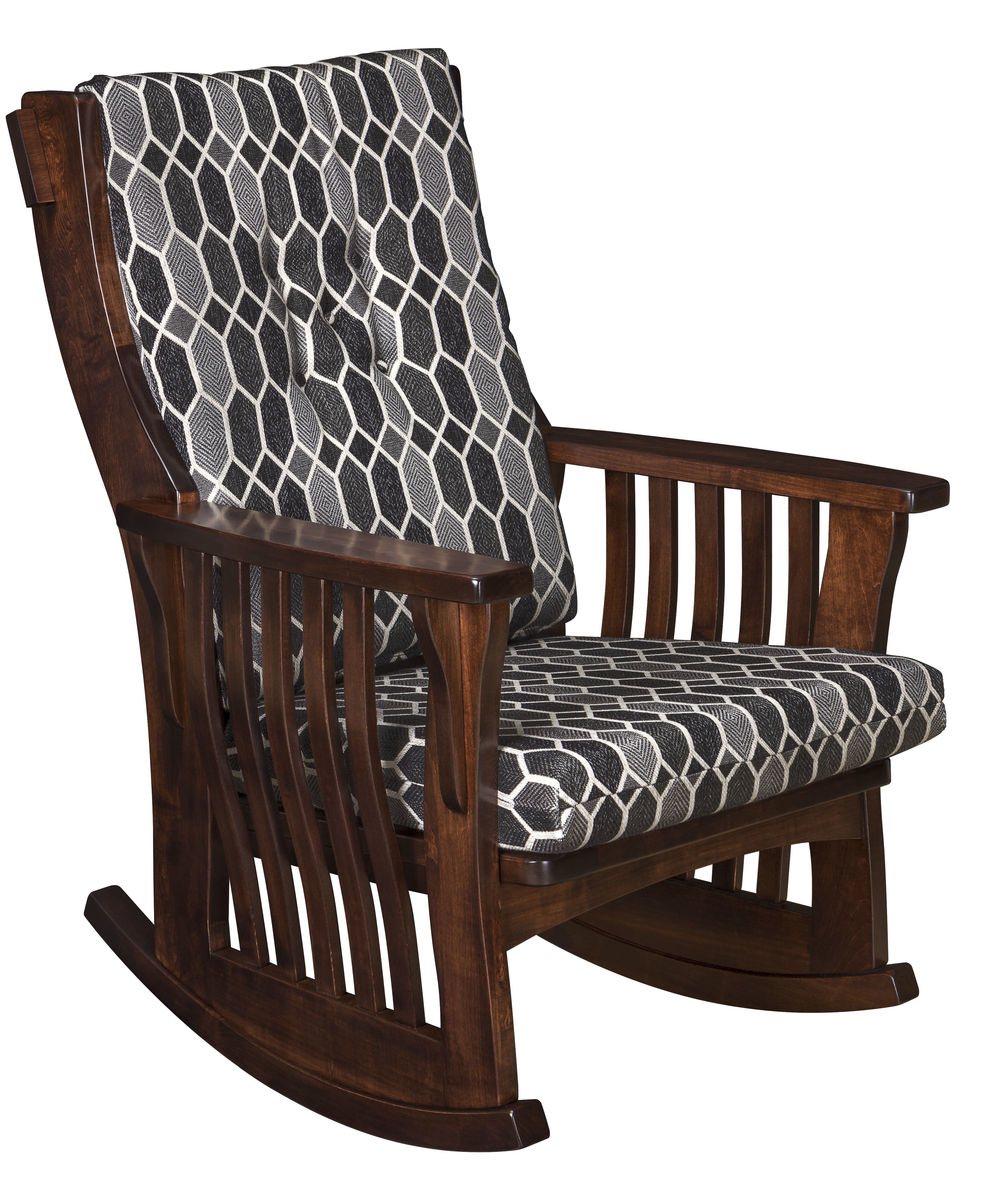 Sebana Slat Upholstered Rocker from DutchCrafters Amish Furniture