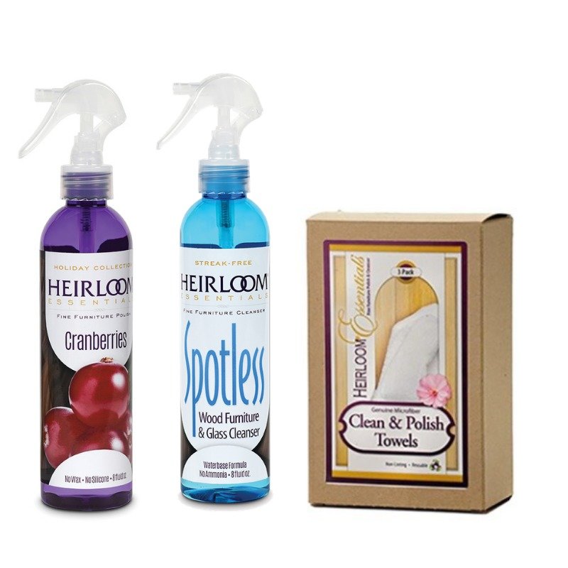 Heirloom Essentials TwoStep Furniture Cleaner And Polish Combo with