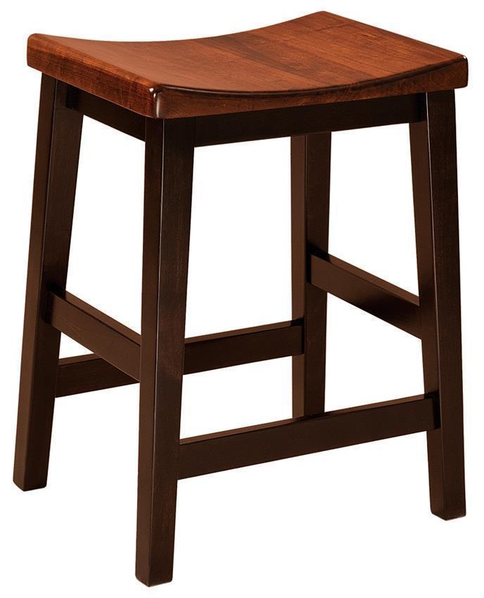 Amish Quick Ship Solid Wood Backless Stool - Counter & Bar Height