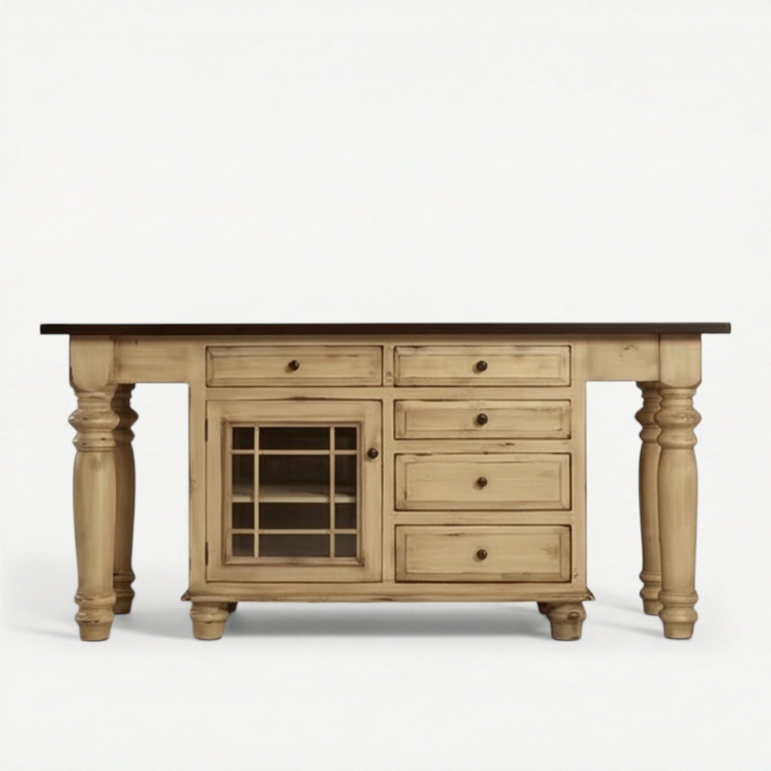Freestanding Amish Farmhouse Kitchen Island | Solid Wood & Custom