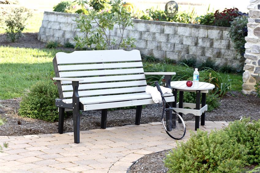 Poly Slat-Back Patio Garden Porch Bench |