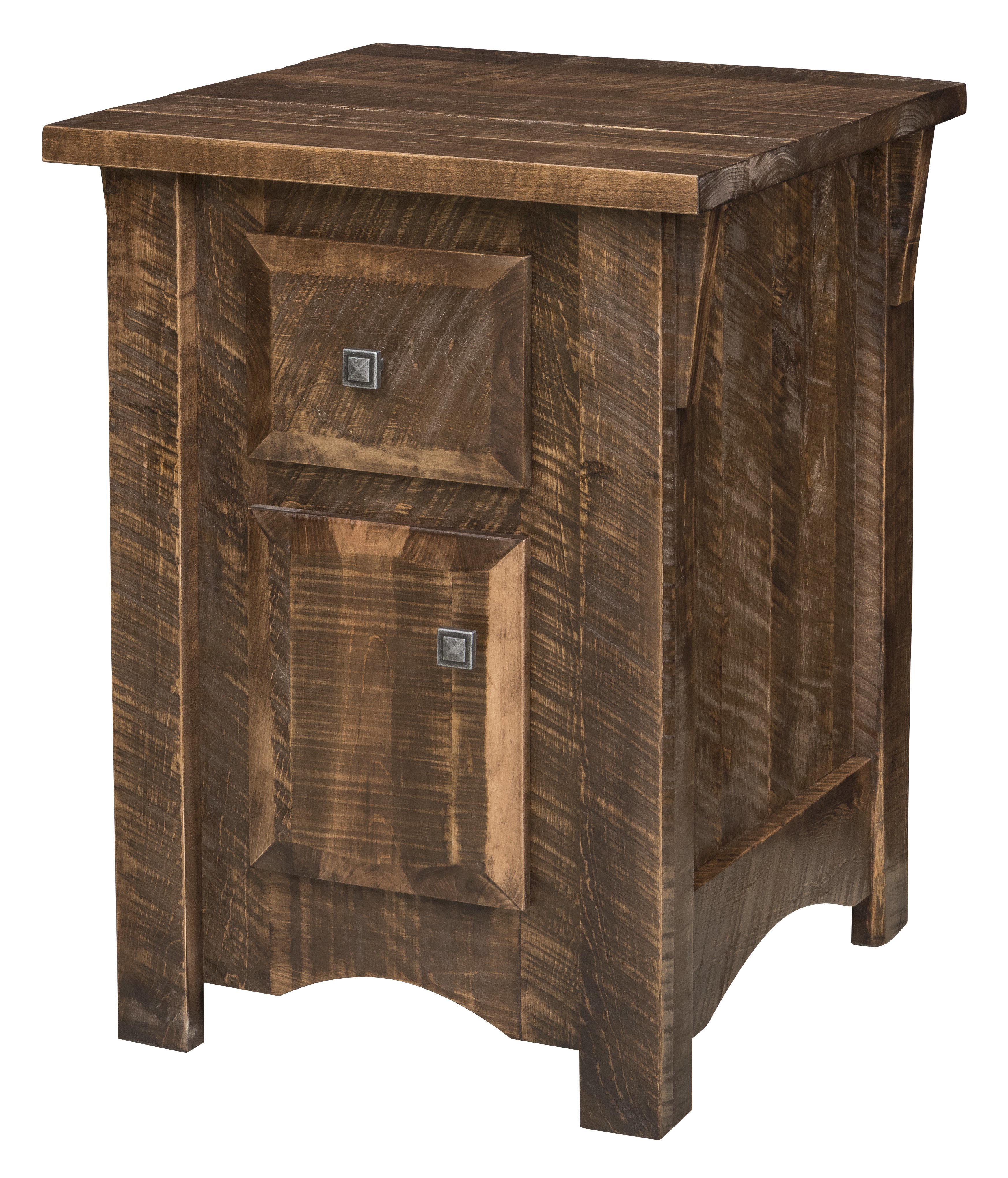 RoughCut Maple Wood 1Drawer 1Door Nightstand from DutchCrafters