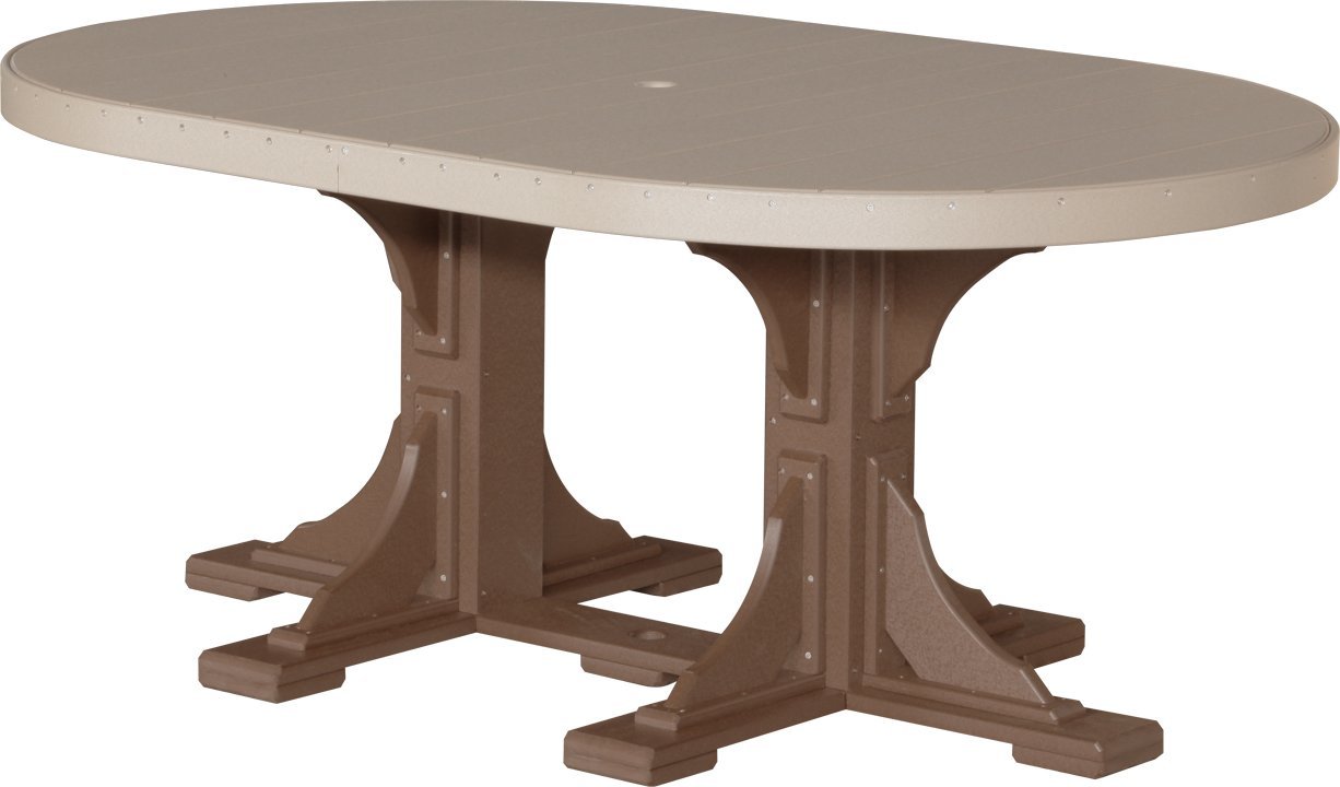 LuxCraft Oval 4' x 6' Pedestal Base Patio Dining Table |