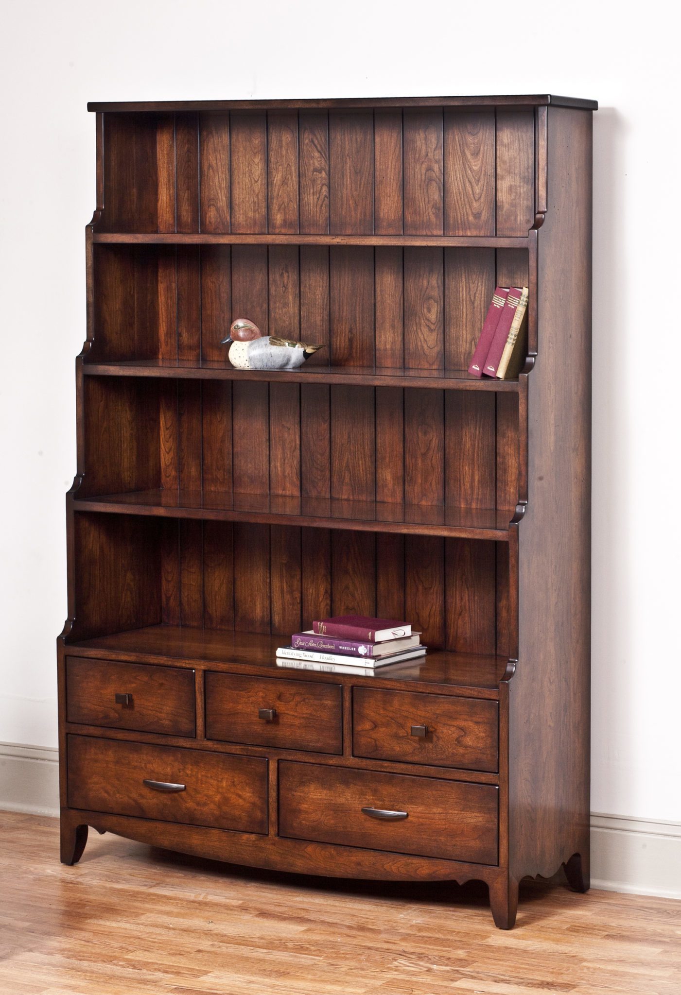 Solid Wood Staggered Shelf Bookcase from DutchCrafters Amish Furniture