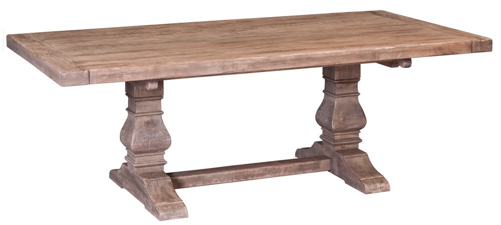 Solid Wood Farmhouse Trestle Dining Table from DutchCrafters Amish