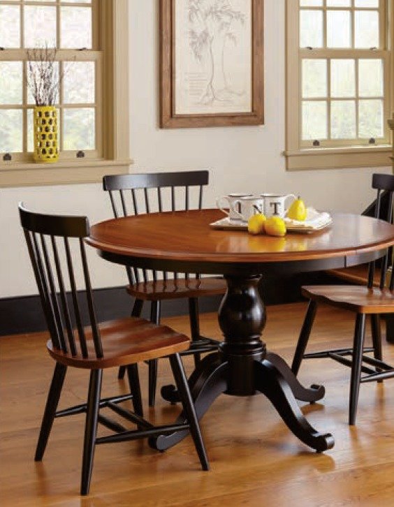 Lisle Single Pedestal Extension Dining Table from DutchCrafters Amish