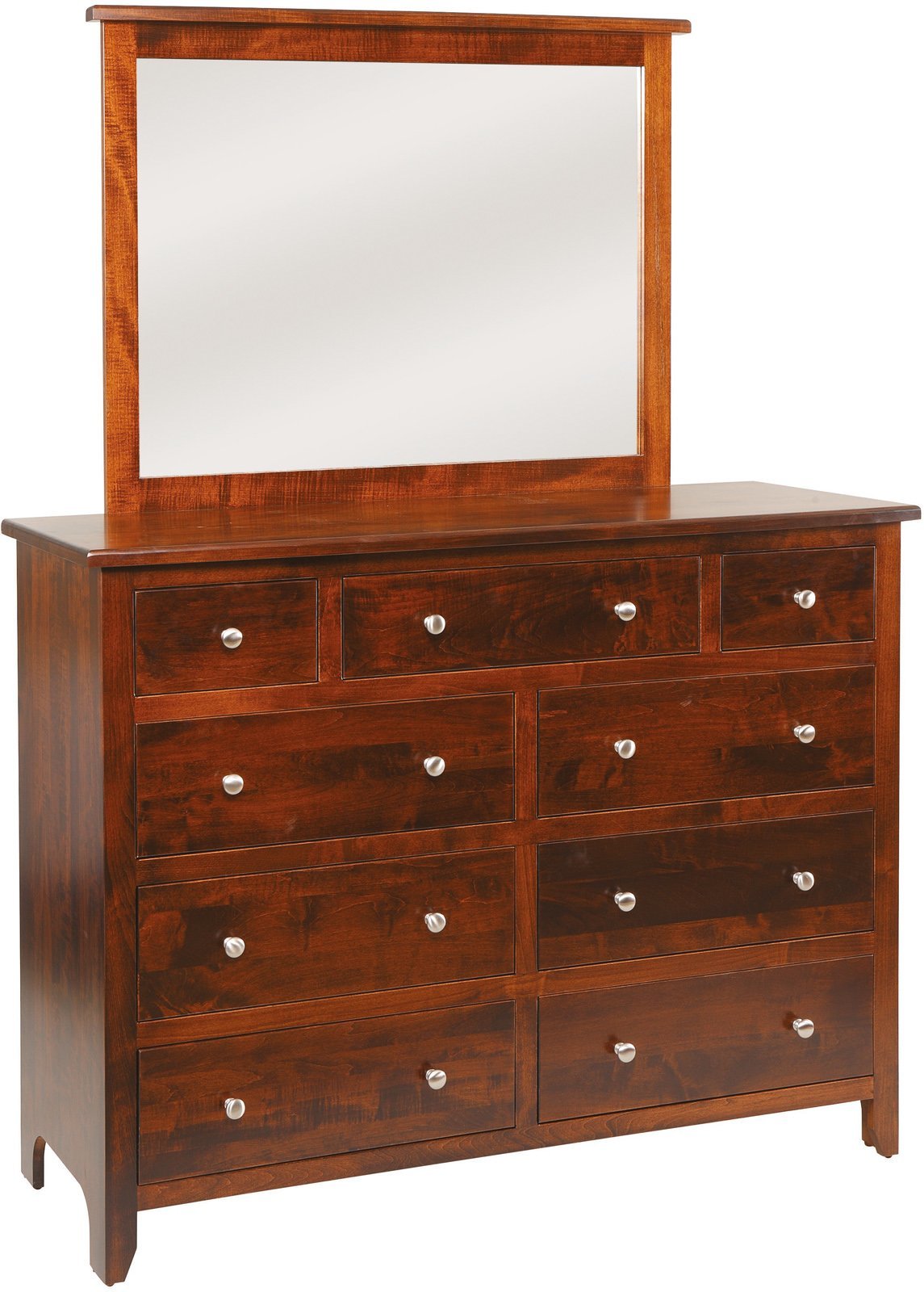 Mt. Osos Nine Drawer Dresser with Optional Mirror from