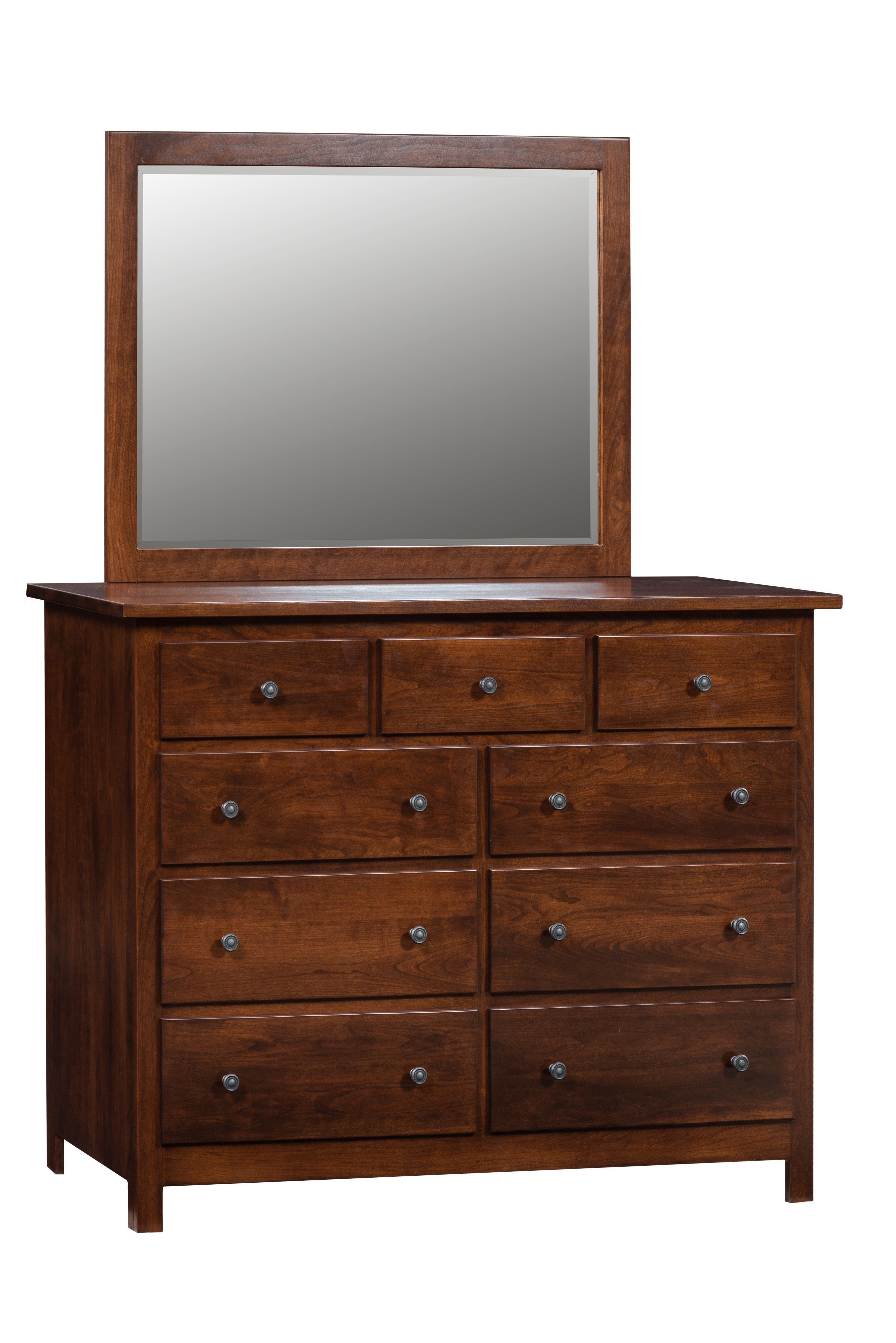 Amish Athens Double Mule Dresser with Optional Mirror from