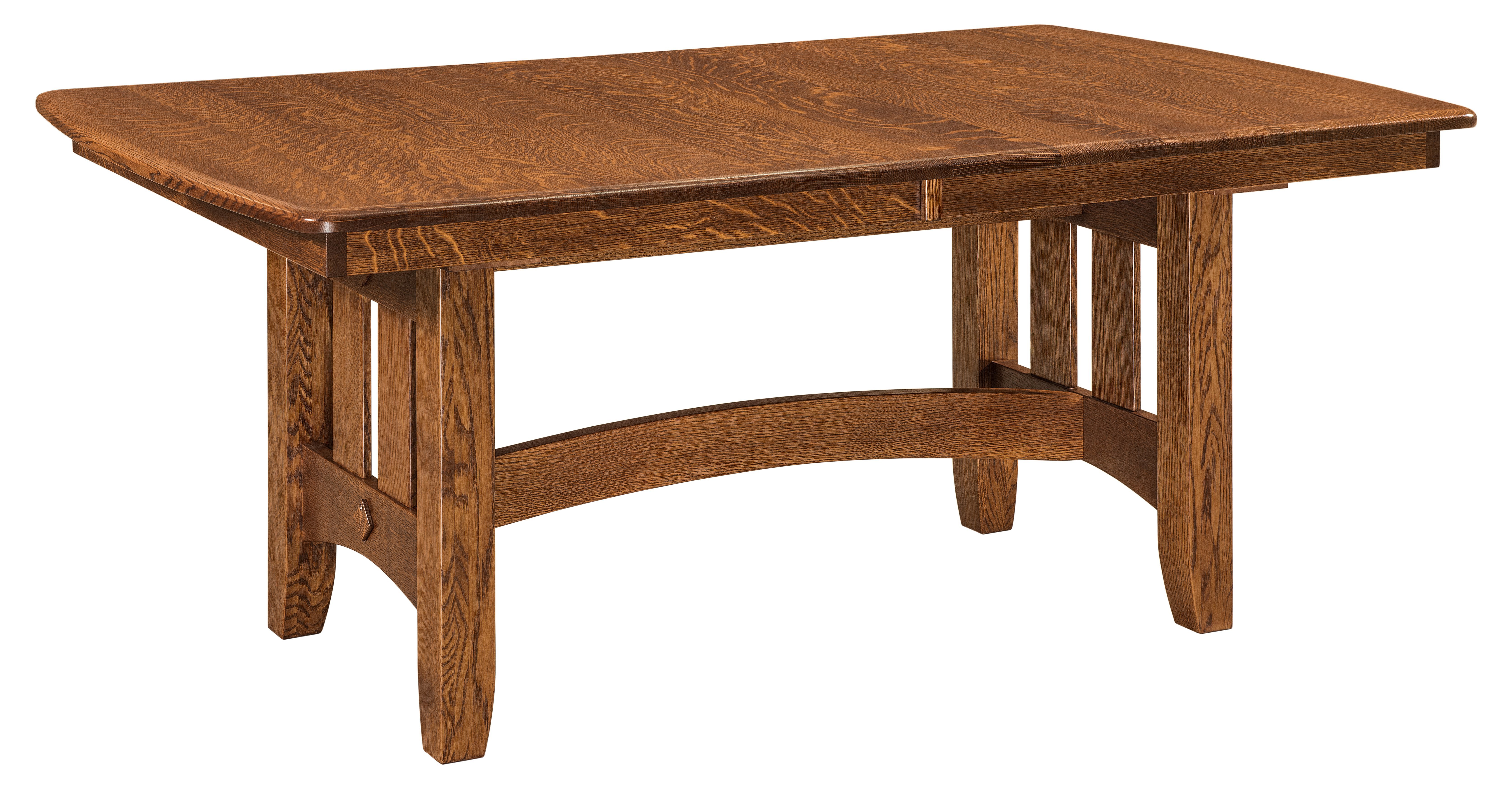 Amish Handcrafted Mission Trestle Dining Table - Quick Ship