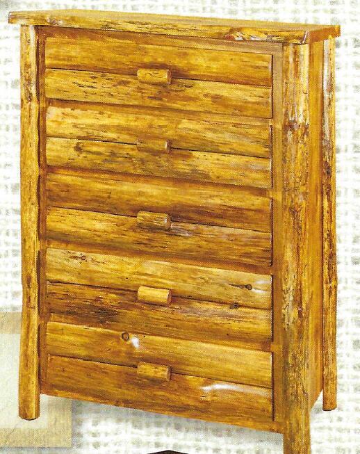 Quick Ship Rustic Log 5 Drawer Chest of Drawers from DutchCrafters