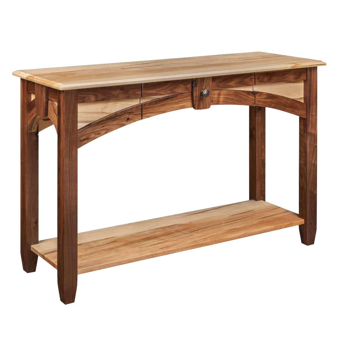 Wormy Maple and Rustic Walnut Sofa Table - Quick Ship from