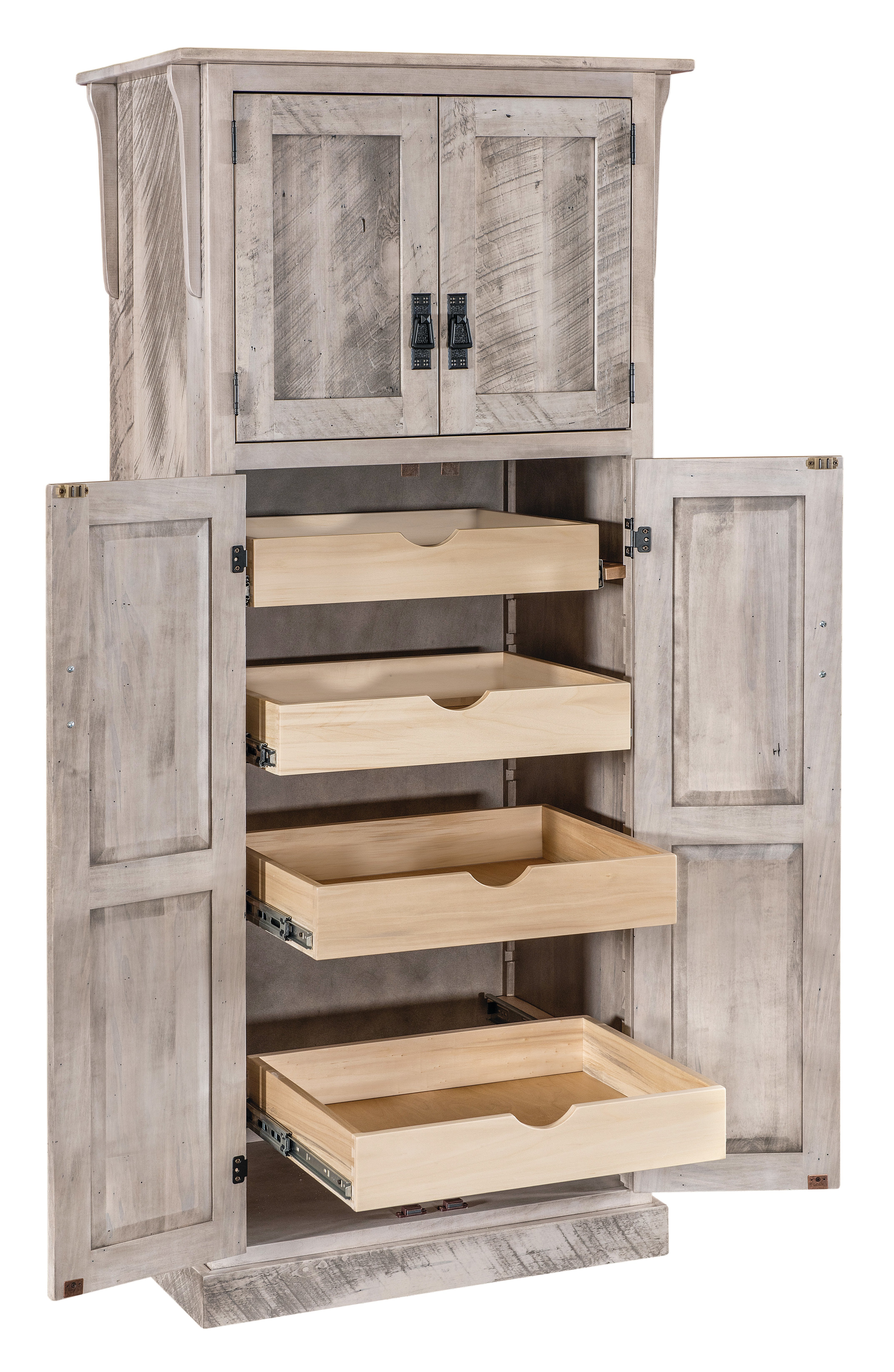 4-Door Pantry Cabinet with Pull out Shelves from DutchCrafters Amish