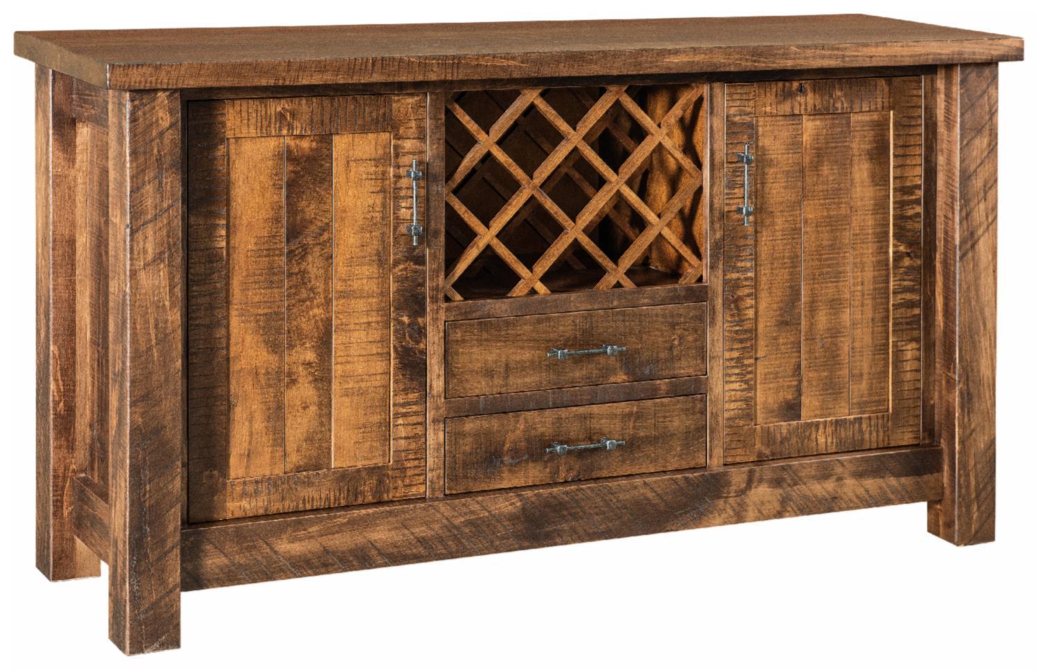 Dutton Rough Sawn Bar and Wine Cabinet from DutchCrafters Amish