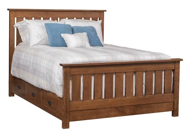 Slatted Mission Storage Bed | DutchCrafters Amish Bedroom Furniture