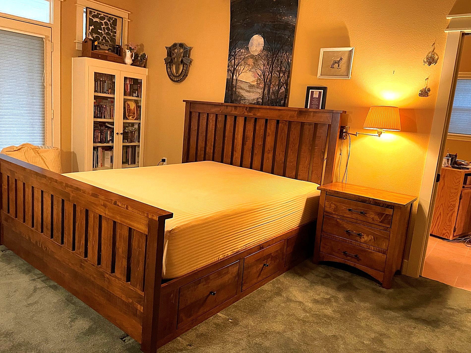 Solid Wood Amish Nightstand – Durable Bedroom Furniture